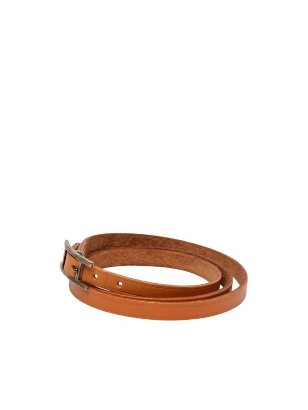 Hermes Hapi Triple Strand Bracelet Brown Leather